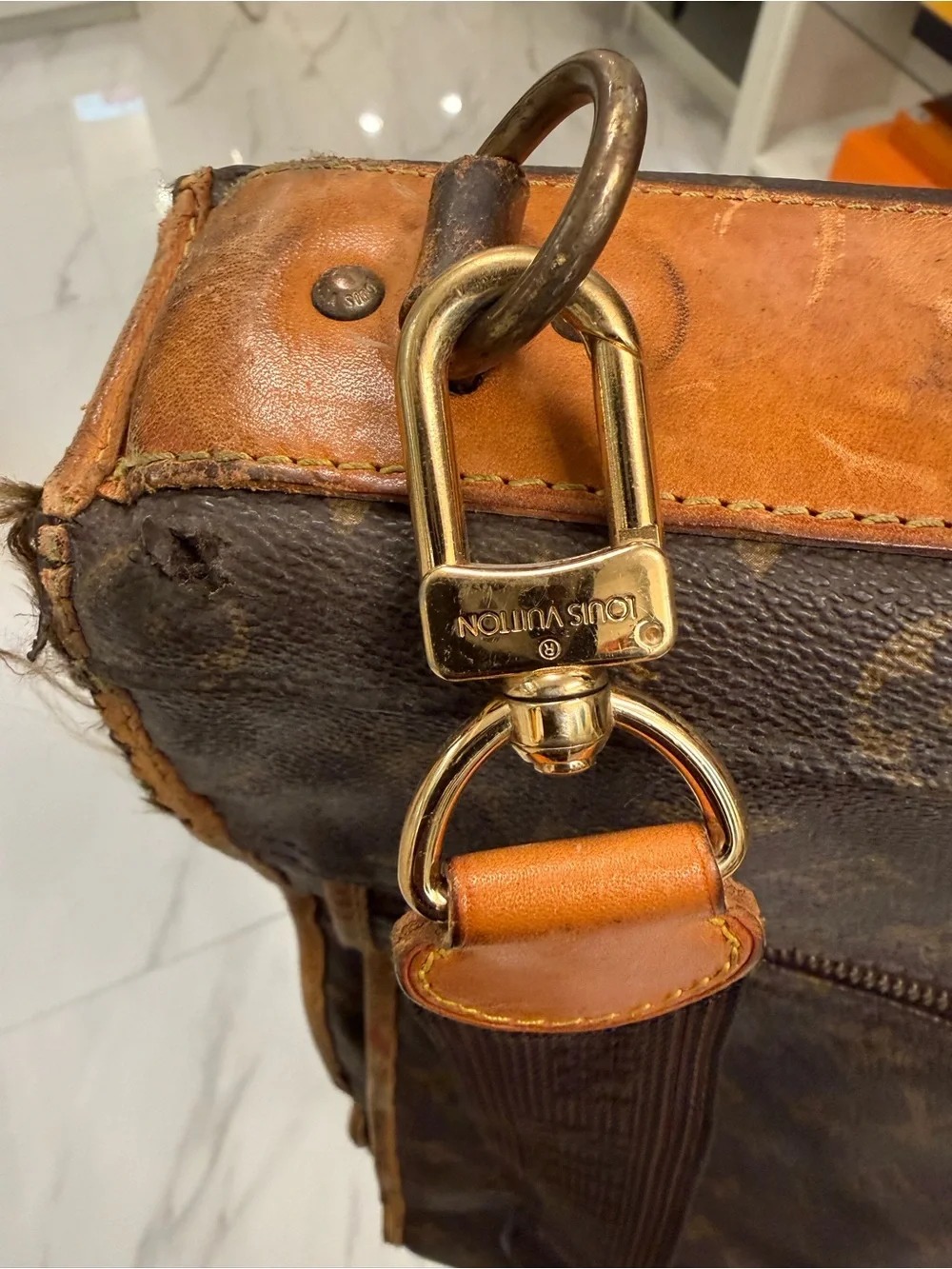 Louis Vuitton Monogram Canvas Travel Garment Bag with Tan Trim